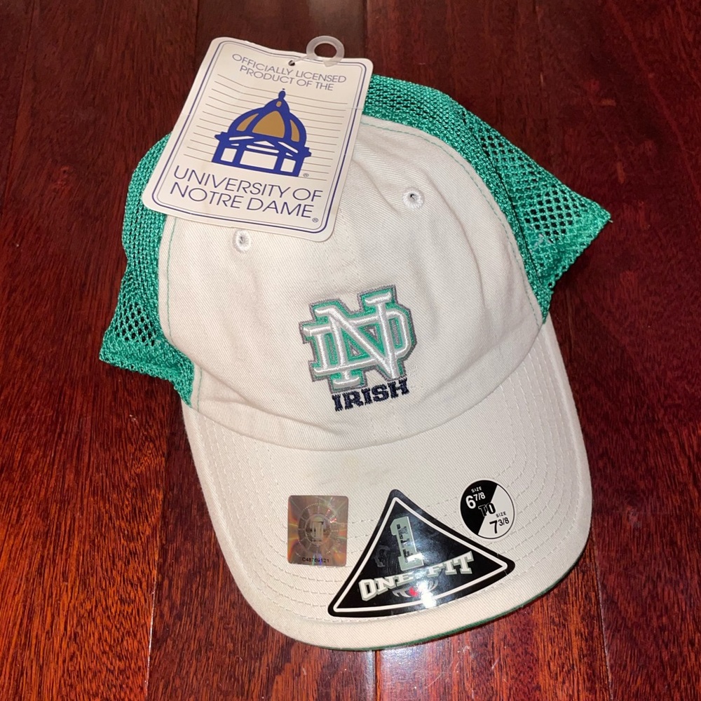 University of notre dame fighting irish one-fit hat white green